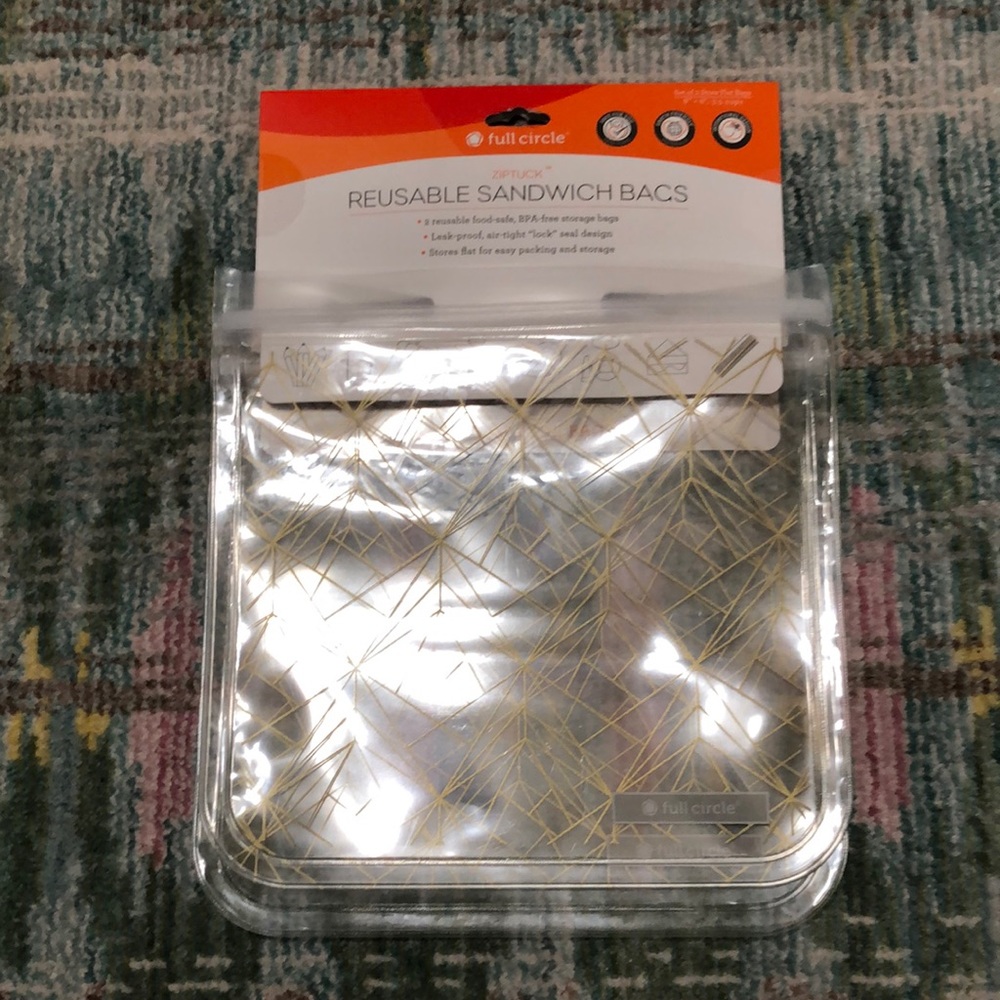 Reusable Geometric Patterned Bags Qty 2 NWT from The Container Store